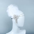 thumbnail image 4 of Diadema de plumas de avestruz, tocado para mascarada, banda para el cabello estilo Gatsby, 4 of 4