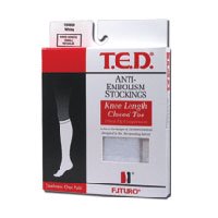 Futuro Fitted, T.E.D. Anti-Embolism 18Mm Stockings, Medium Regular, Thigh Length White - 1 Ea, 2 Pack