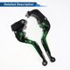 thumbnail image 5 of Palancas de freno y embrague cortas y largas para Kawasaki Z1000SX 2017-2020, palanca de manillar de motocicleta ajustable, aleación de aluminio, cabeza negra, mango verde, 5 of 6