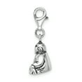 thumbnail image 2 of Sterling Silver Amore La Vita Polished 3-D Antiqued Buddha Charm Pendant with Fancy Lobster Clasp, 2 of 4