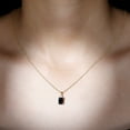thumbnail image 3 of Rosec Jewels Emerald Cut Black Onyx Solitaire Pendant Necklace with Moissanite (6X8 mm), 18K Yellow Gold, 3 of 8