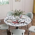 thumbnail image 2 of Independence Day Fitted Tablecloth with Elastic Edged, Round Table Cloth for Dining Table, Patriotic Anchor Blue Star Wooden Waterproof Oil Proof Table Cover for Indoor Outdoor 55"-60", 2 of 8