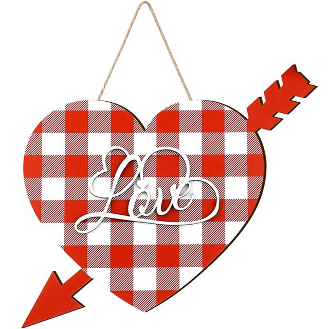 Letrero colgante de madera del día de San Valentín para la decoración del hogar del aniversario del banquete de boda XBTCLXEBCO corazón