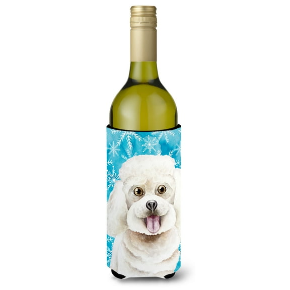 Carolines Treasures CK1416LITERK Bichon Frise Winter Wine Bottle Beverge Insulator Hugger  Wine Bottle multicolor