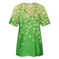 thumbnail image 4 of Wang6 St Patrick's Day Shirts for Womens Irish Shamrock Crew Neck Short-Sleeve Graphic Tees Casual Crew Neck Loose Printed T-Shirt Gold L, 4 of 4