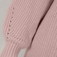 thumbnail image 6 of NARABB Women's Sweater Dress Knit Fold Solid Dress Shoulder Short Sleeve Dress, 6 of 7