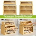 thumbnail image 6 of Bamboo Bread Box, Large Capacity Bread Storage Bin with Window Bread Holder, Top Bread Container Detachable  (Natural, 3 Tier), 6 of 8