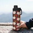 thumbnail image 7 of Uemuo Autumn White Pumpkin 18OZ Insulated Kettle, Sports Water Bottle, Stainless Steel Kettle, Vacuum Insulated Flask, Flip Lid Travel Mug, 7 of 7