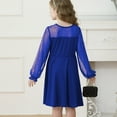 thumbnail image 5 of Little Girl Dress Long Sleeve Tiered Swing A-Line Cute Blue Dress Girls Toddler Birthday Dress Fancy Dress, 5 of 8