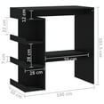 thumbnail image 5 of vidaXL Bar Table Dining Room Standing Desk with Storage Rack Engineered Wood, 5 of 61