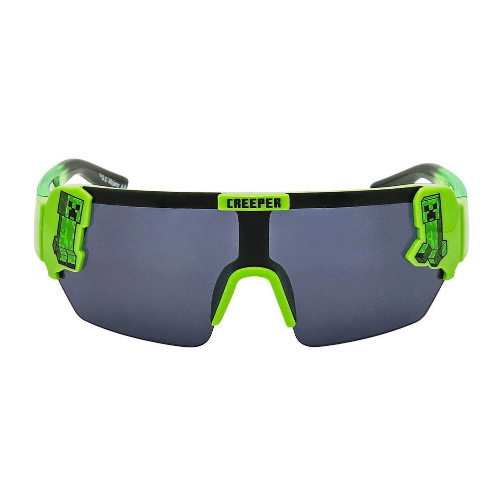 Minecraft Green Character Mold Sports Wrap Sunglasses