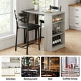 thumbnail image 6 of Dining Table Set for 2 Kitchen Dining Room Set with Upholstered Chairs Height Bar Kitchen Table and Chairs for 2 with 3 Storage Shelves for Small Space Apartment, 6 of 7
