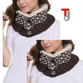 thumbnail image 4 of Women's Winter Warm Button Accent Cable Knit Infinity Scarf - YS3680 (Brown-SC801), 4 of 4