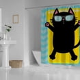 thumbnail image 3 of Coolnut Shower Curtain Set with Hooks Black Cat Floating On Water Polyester Waterproof Bath Curtain for Bathroom Bathtubs Decor 72 x 72 Inches, 3 of 6