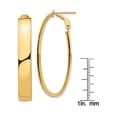 thumbnail image 2 of Primal Gold 14 Karat Yellow Gold 7mm Omega Back Oval Hoop Earrings, 2 of 4