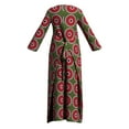 thumbnail image 3 of Bintarealwax African Dresses for Women Traditional Kente Clothes Long Sleeves Dashiki Dress with Adjustable Belt, 3 of 3