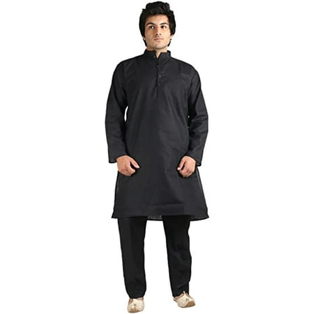 

Royal Mens Black Cotton Kurta Pyjama