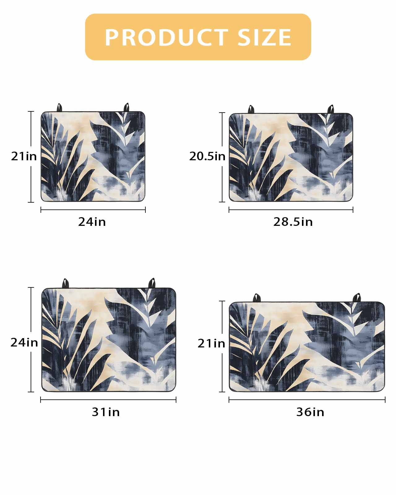 nqOlkjepod Large Induction Cooktop Protector Mat 24"x21", Navy Blue Botanical Stove Top Covers for Electric Stove, Vintage Tropical Palm Leaves Stove Burner Cover Mats, Glass Top Stove Cover