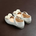 thumbnail image 3 of Baozhu Children Girls Leather Shoes Fashion Princess Style Pearl Bow Solid Design Flat Dance Shoe Spring Autumn Leather Shoes, 3 of 6
