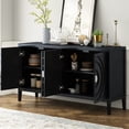 thumbnail image 7 of Black Sideboard With Rounded Door Design - Adds A Graceful Touch To Your Home 4-door Retro Storage Maximizes Efficiency In, 7 of 7