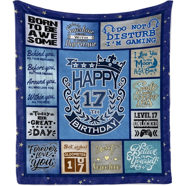 LHSHID 17 Year Old Girl Boy Gift Ideas Throw Blanket 17th Birthday Gifts for Girls Boys Best Gifts for 17 Year Old Girl 17th Birthday Decorations for Girls Boy 30"x40"