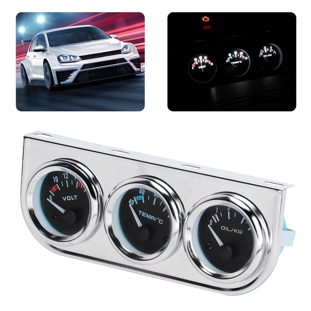 Conjunto de calibre triple, calibre de temperatura de Agua triple calibre acita de aceite alta sensibilidad para camiones para automóviles para botes