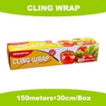 thumbnail image 2 of Plastic Food Wrap- 485 SQ. FT. Kitchen Cling Wrap Includes Slide Cutter BPA-Free Clear Cling Film 30cm×150Meters, 2 of 4
