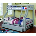 thumbnail image 2 of Furniture of America Sophia Solid Wood Twin over Full Bunk Bed with Ladder, Gray, 2 of 3