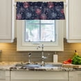 thumbnail image 2 of Yayeee Kitchen Valance Rod Pocket 54" x 18" Living Room Window Curtain, Red and Blue Fireworks Pattern, 2 of 6
