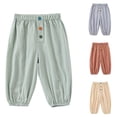 thumbnail image 4 of ZACPNCV Toddler Girls Boys Solid Cotton Harem Pants Summer Baby Basic Loose Long Bloomer Trouser Elastic Pants Beige 2-3 Years, 4 of 4
