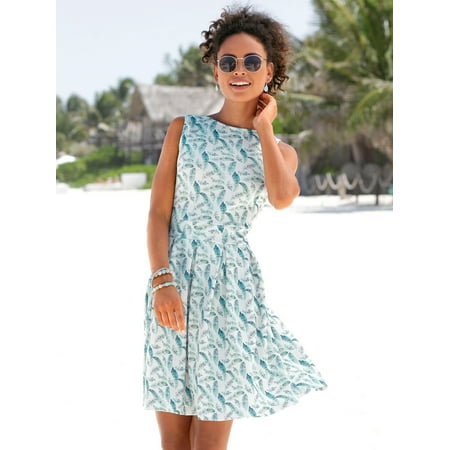Topcobe Sleeveless Maxi Dresses for Women, Women's Floral Print Summer Dresses for Ladies, Green Casual Fit Boho Beach Tank Mini Dress for Juniors, S-XL