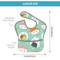 thumbnail image 4 of Susaid Kawaii Sushi Print Bibs for Babies Toddlers Adjustable Waterproof Free Soft Durable Bibs for eating with Large Pocket Food Catcher, 4 of 8
