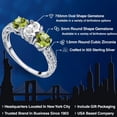 thumbnail image 2 of Gem Stone King 2.22 Ct Oval White Created Sapphire Green Peridot 925 Sterling Silver Ring (Size 7), 2 of 6