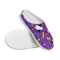 thumbnail image 3 of Fotbe Rainbow Lgbt Penguin Pattern Women's Fuzzy Curly Fur Memory Foam Loafer Slippers Indoor Outdoor Slippers Winter Home Shoes-35/36, 3 of 7