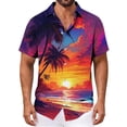 thumbnail image 4 of COSFO Short Sleeve Men's Button Down Shirts Hawaiian Summer Tops Vacation Collared Relaxed Fit Tropical Mens Shirts Casual, 4 of 6