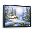 thumbnail image 2 of Designart Winter Bridge In Christmas Village Traditional Floating Frame Wall Art, 2 of 4