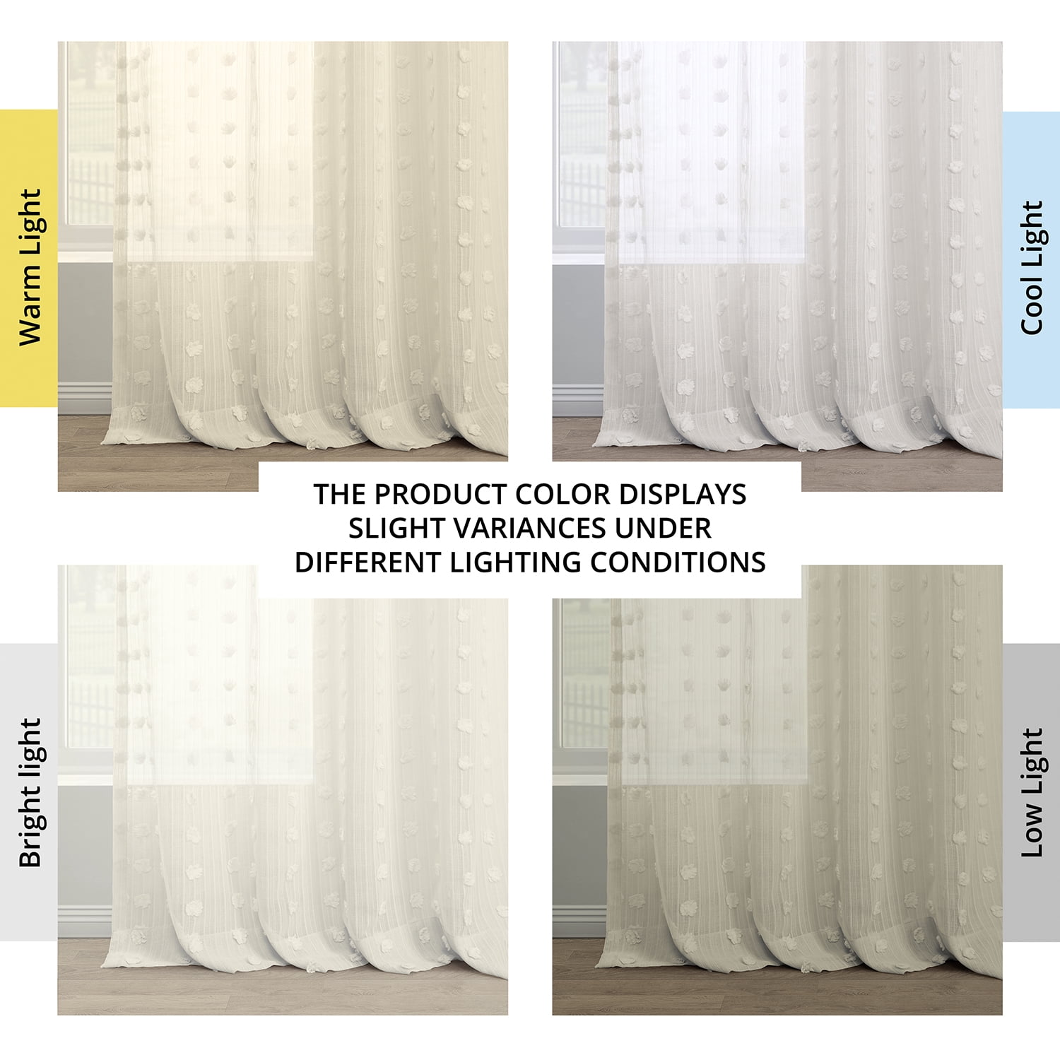 Strasbourg Dot Patterned Faux Linen Sheer Curtain (1 Panel), Strasbourg Dot, 50W X 84L
