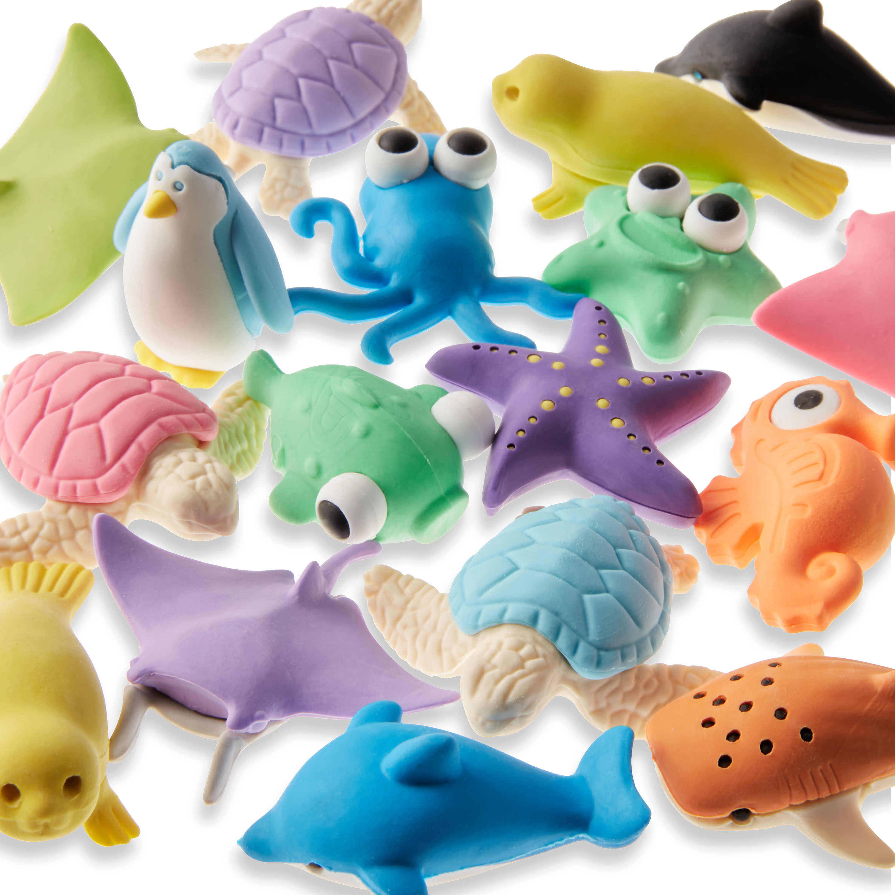 Borradores Pen+Gear Eraser Pals, tema criaturas marinas, multicolor, 25 piezas 5