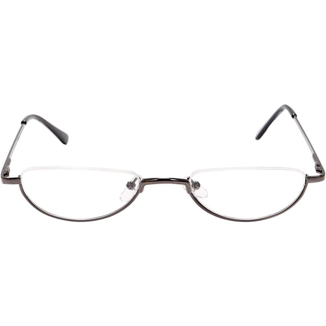Agstum Lunettes de Lecture Rétro en Métal Demi-Lune avec Charnière à Ressort Lecteurs Demi-Sans Monture