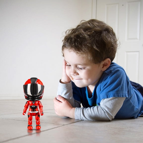 Alloy Motorcycle Driver Transformable Toy Car Model Educational Learning Toy for Kids Indoor Outdoor Play