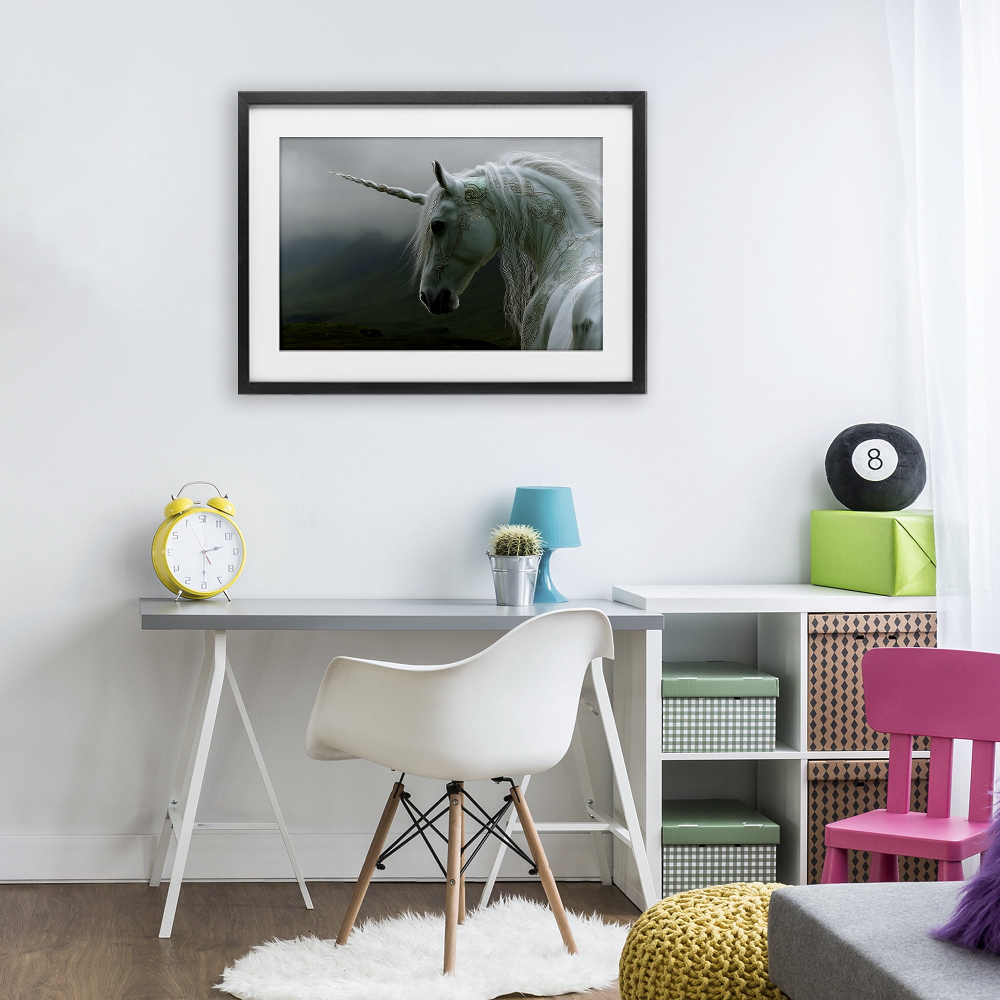 Stupell Industries Dreamy Celtic Unicorn Black Framed Print Under Glass, design by The Wands Want