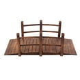 thumbnail image 5 of Outdoor Anticorrosive 59-inch Arch Courtyard Wooden Bridge Carbonized, 5 of 5