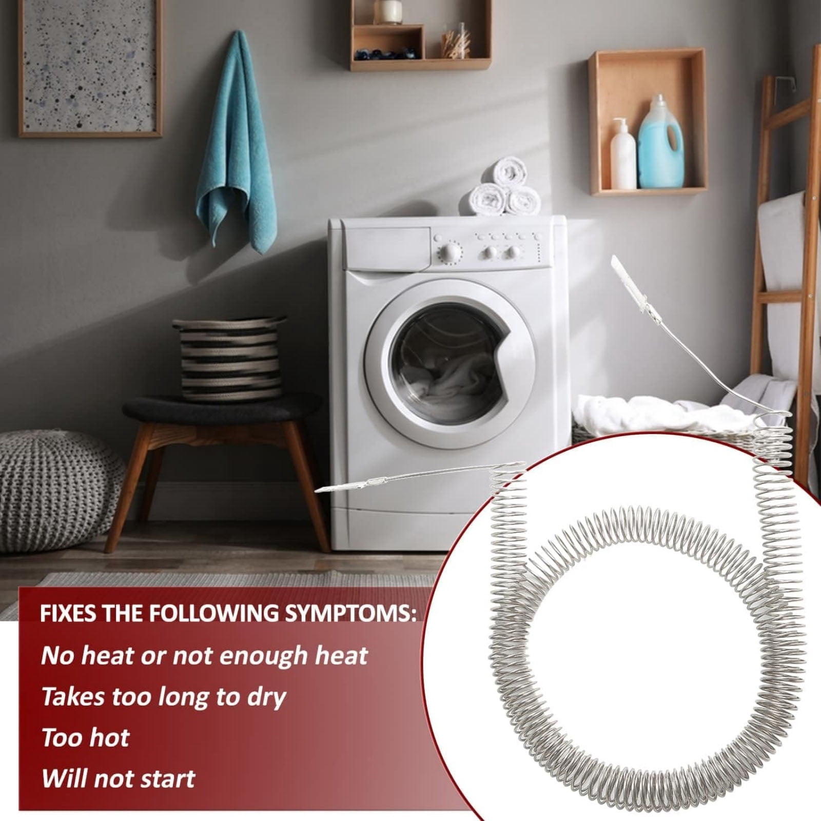 JIAHAOO Metal Dryer Heating Restring Coil AC220-240V Full Tested Direct Fit For GE Dryer Maintenance Parts