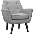 thumbnail image 2 of Modway Posit Modern Upholstered Polyester Fabric Armchair in Light Gray, 2 of 5