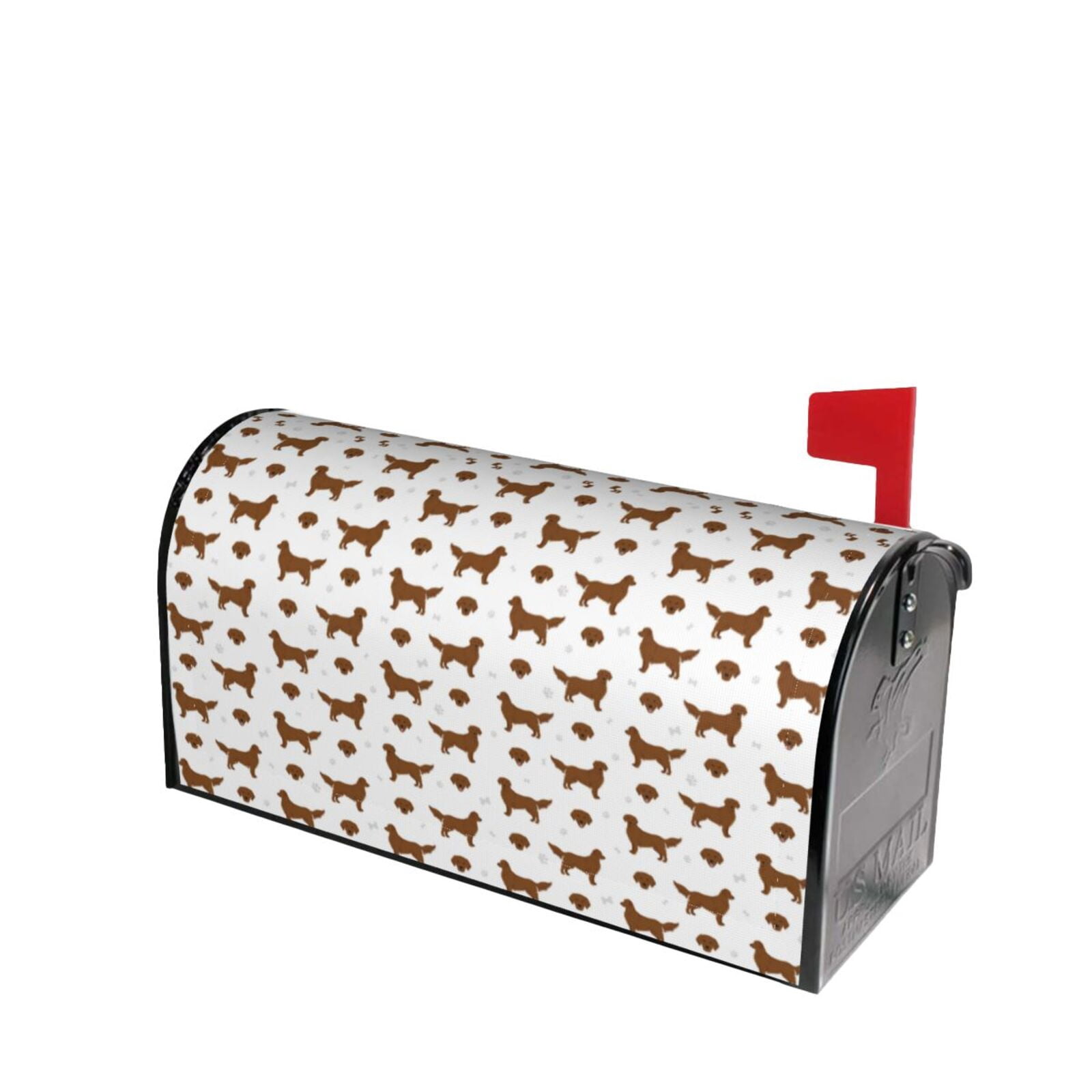 Xecao Labrador Retriever Dog for Mailbox Cover with Magnetic Strips, Waterproof and Sunscreen, Adds a Decorative Touch to Your Garden Yard.