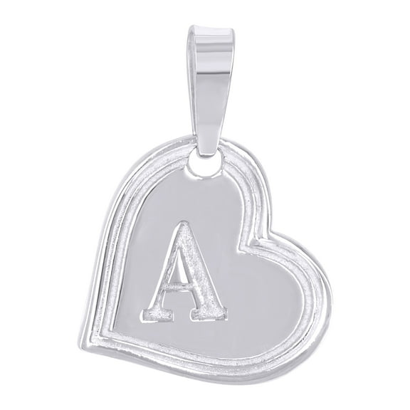925 Sterling Silver Womens Love Heart Initial Alphabet A Charm Pendant for Women