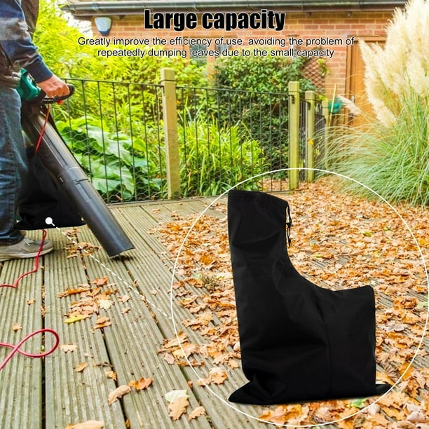 Leaf Blower Collection Bag 420D Oxford Cloth Large Capacity Leaf Blower Bag Zippered Waterproof Easy To Clean For Vacuum Leaf Blowers