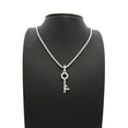 thumbnail image 2 of Stone Stud Lever Lock Key Micro Pendant w/2mm 24" Rope Chain Necklace, Silver-Tone, 2 of 4