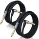thumbnail image 1 of Birvemce Paquete de 2 cables TRS premium de 10 pies, cable TRS de 1/4 pulgadas, cable de audio estéreo 1/4 sin ruido y de larga duración, línea de interconexión equilibrada para guitarra eléctrica, me, 1 of 7