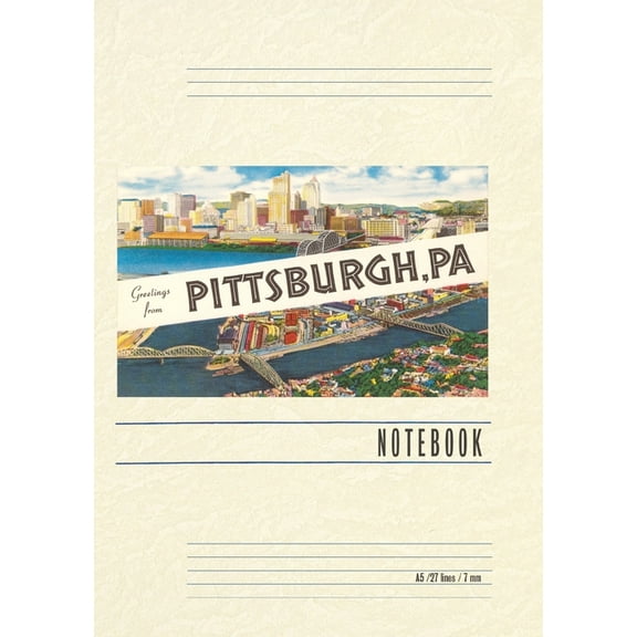Vintage Lined Notebook Greetings from Pittsburgh, Pennsylvania, (Paperback)